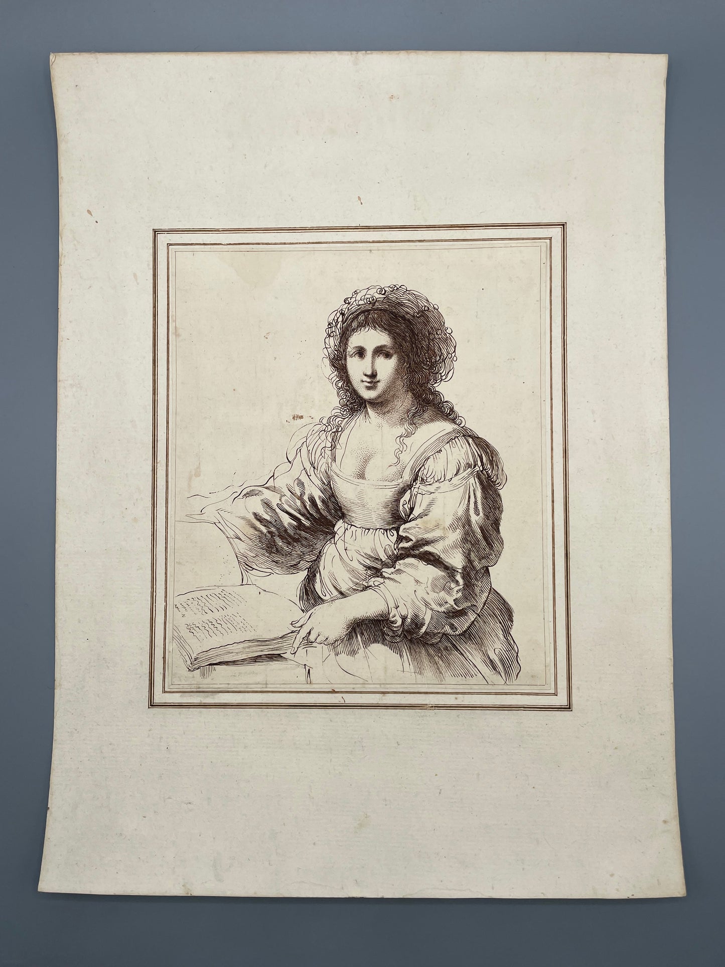 Francesco Bartolozzi (1727–1815) after Giovanni Francesco Barbieri, called Il Guercino (1591–1666) – “Woman with a Book”