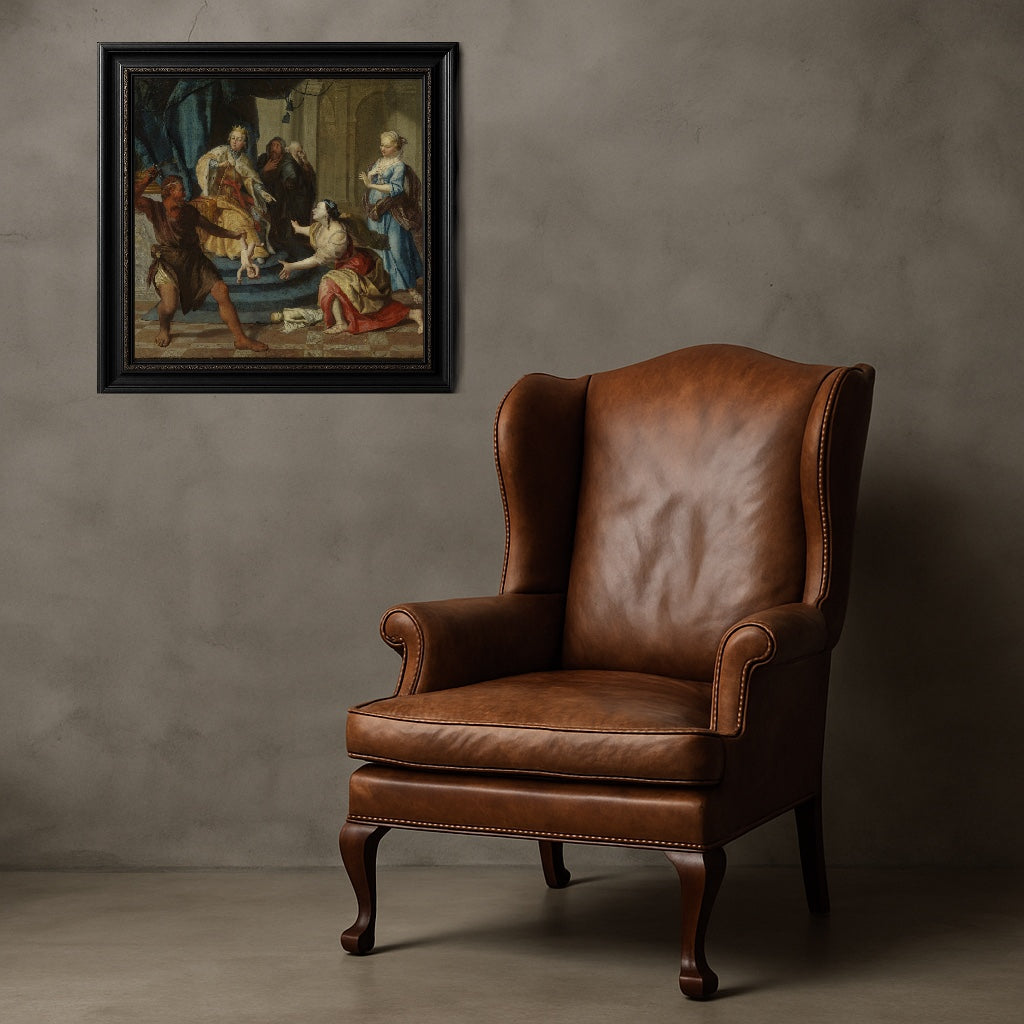 Late 17th-Century Dutch Oil Painting – The Judgment of Solomon