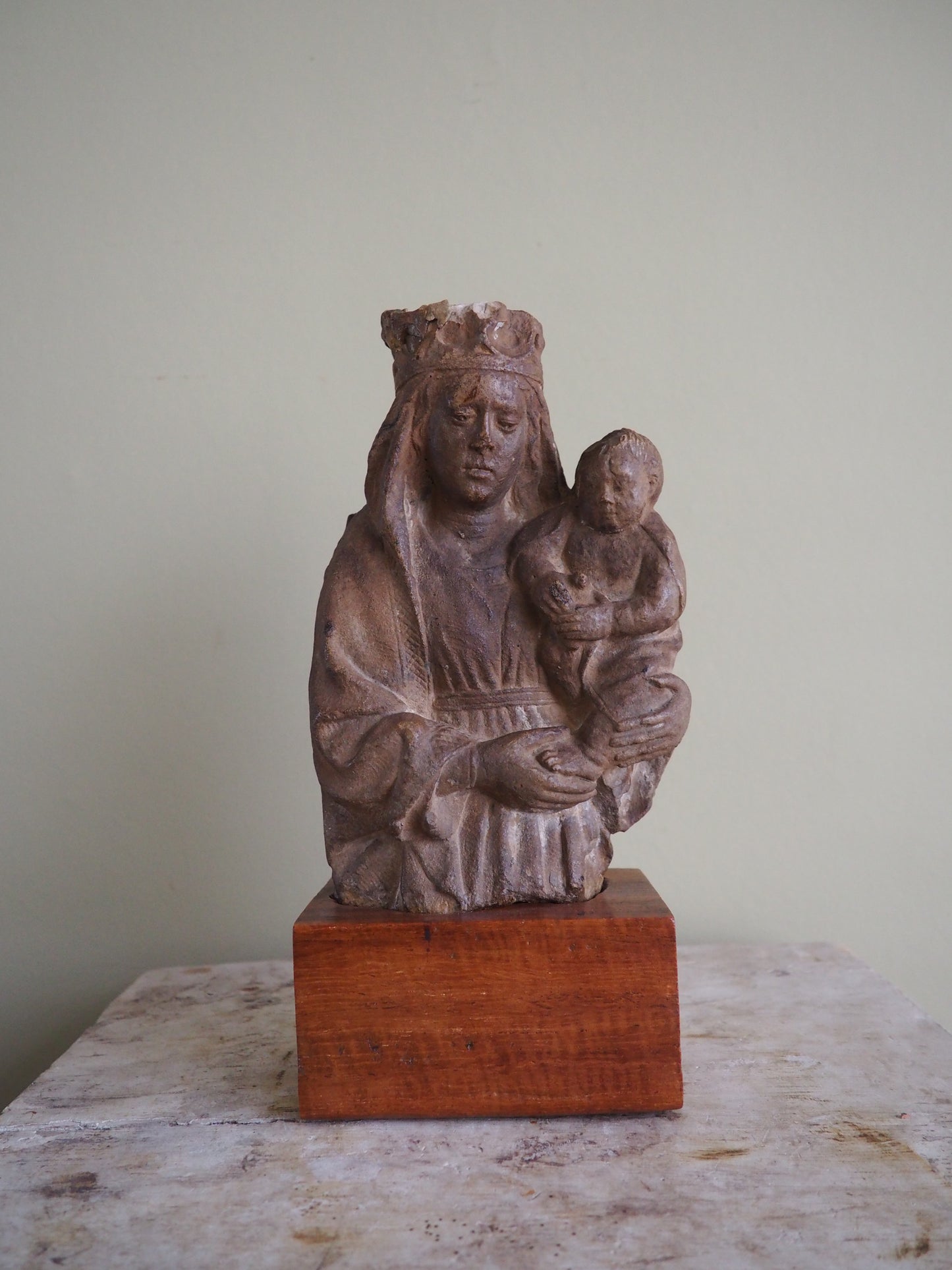 Early 15th century French sculpture of the Virgin and Child