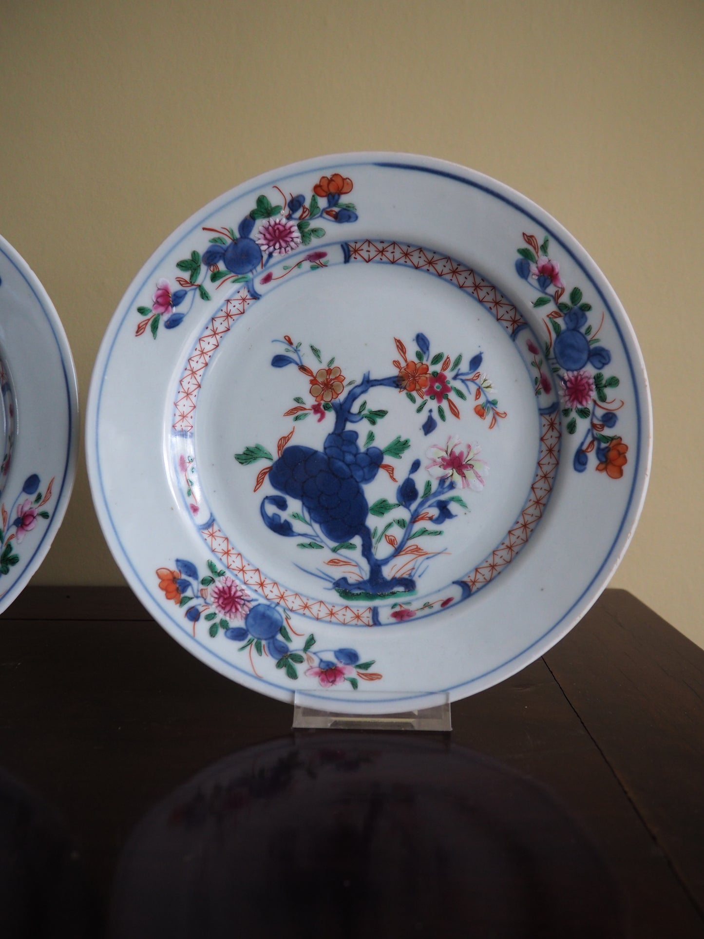 Pair of 18th Century Chinese Famille Rose Plates