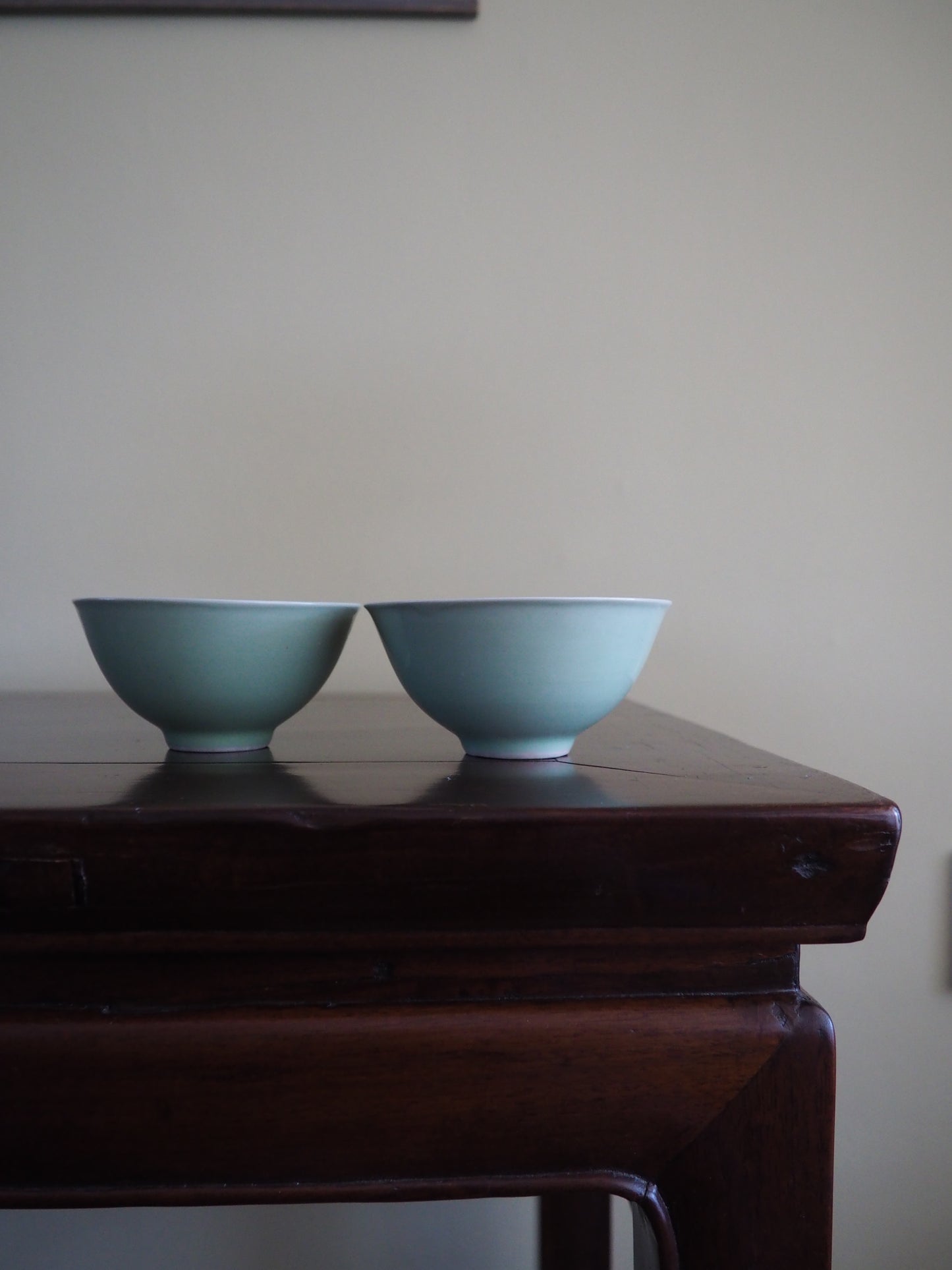 Pair of Celadon Monochrome Bowls – 19th Century