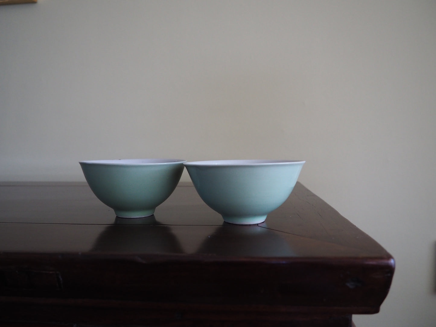 Pair of Celadon Monochrome Bowls – 19th Century
