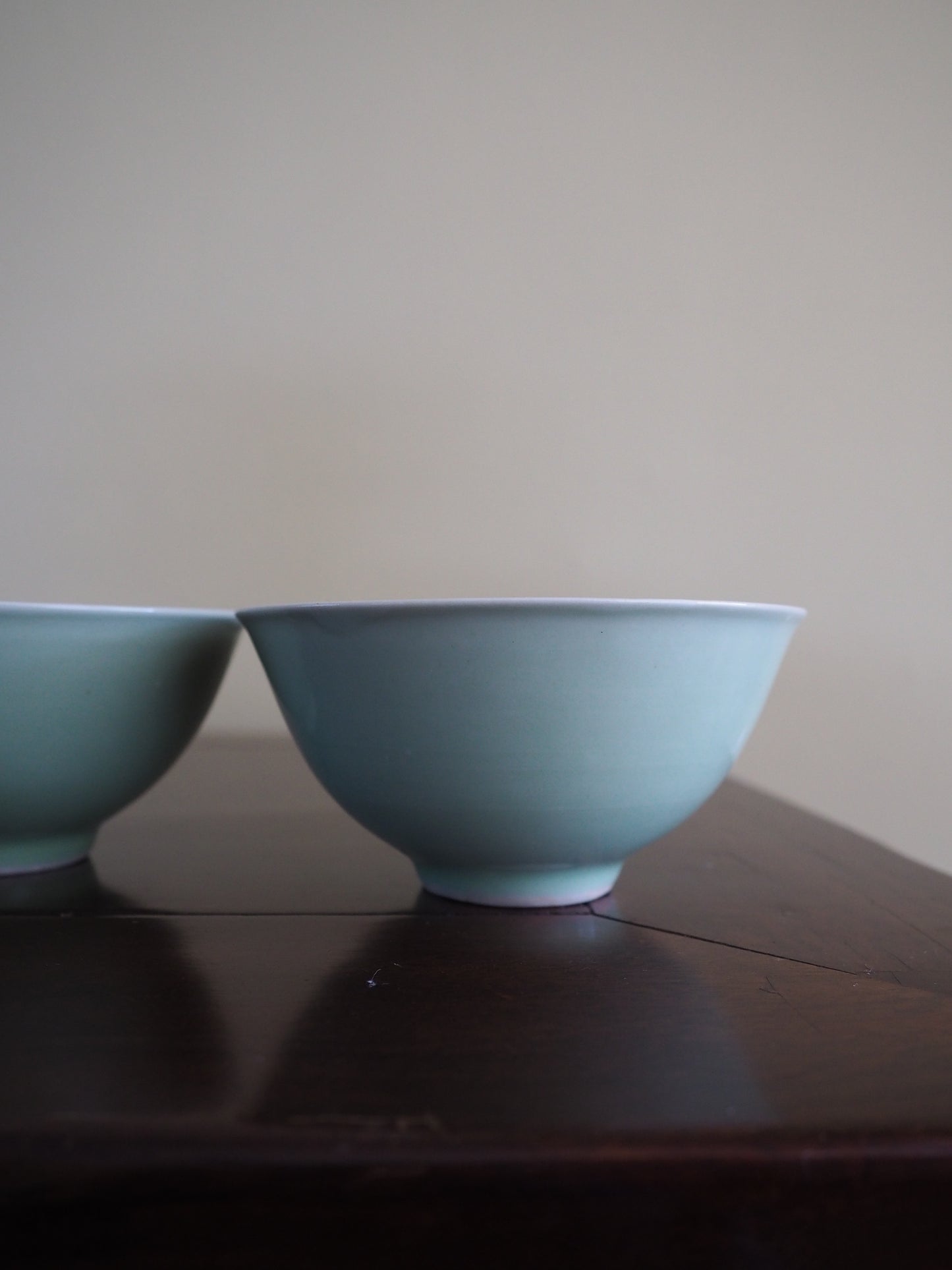 Pair of Celadon Monochrome Bowls – 19th Century