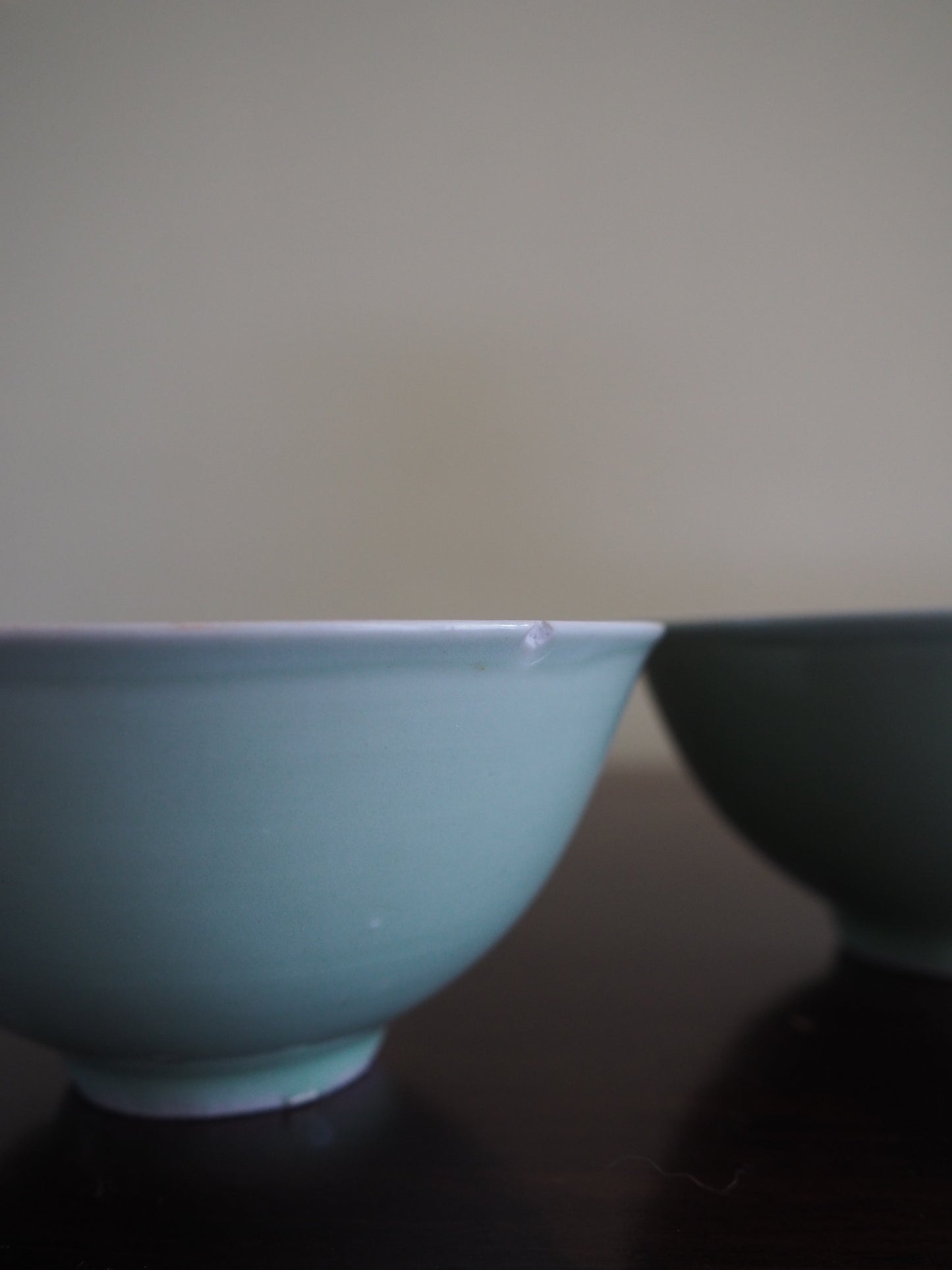 Pair of Celadon Monochrome Bowls – 19th Century