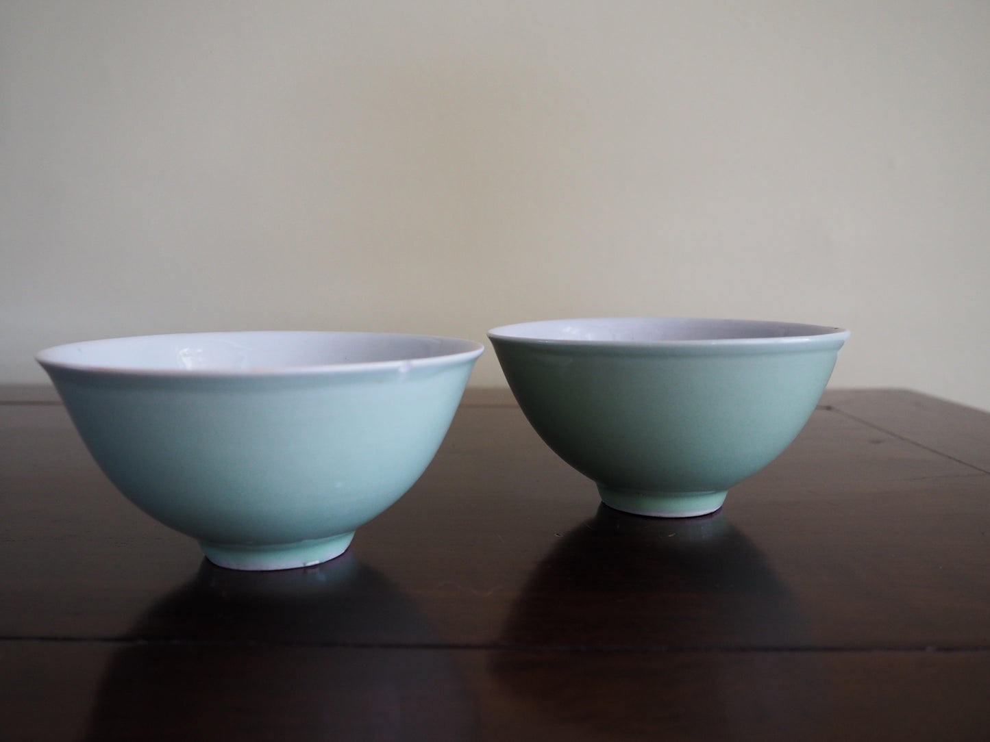 Pair of Celadon Monochrome Bowls – 19th Century