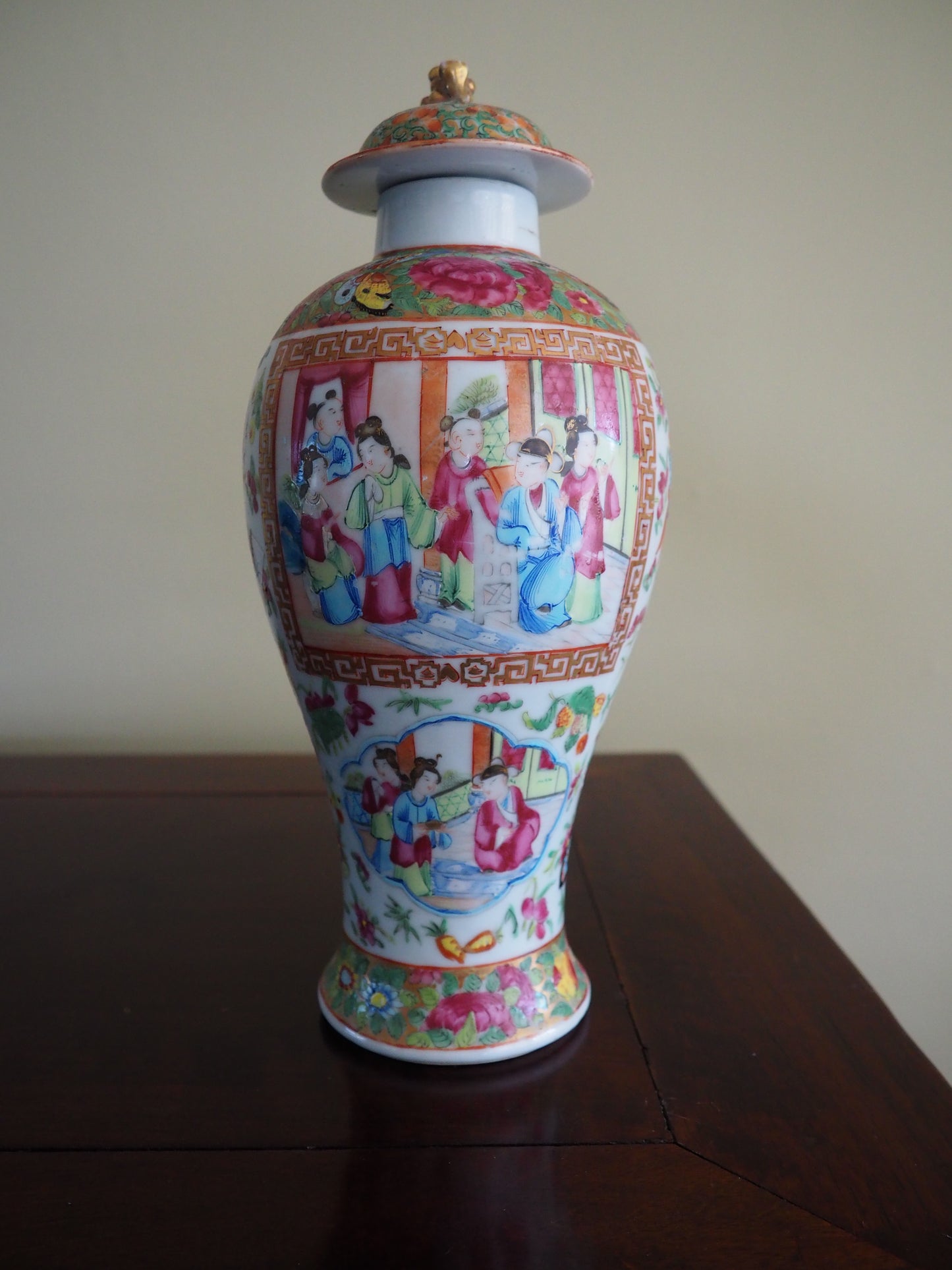 Canton Famille Rose Vase with Cover – Qing Dynasty