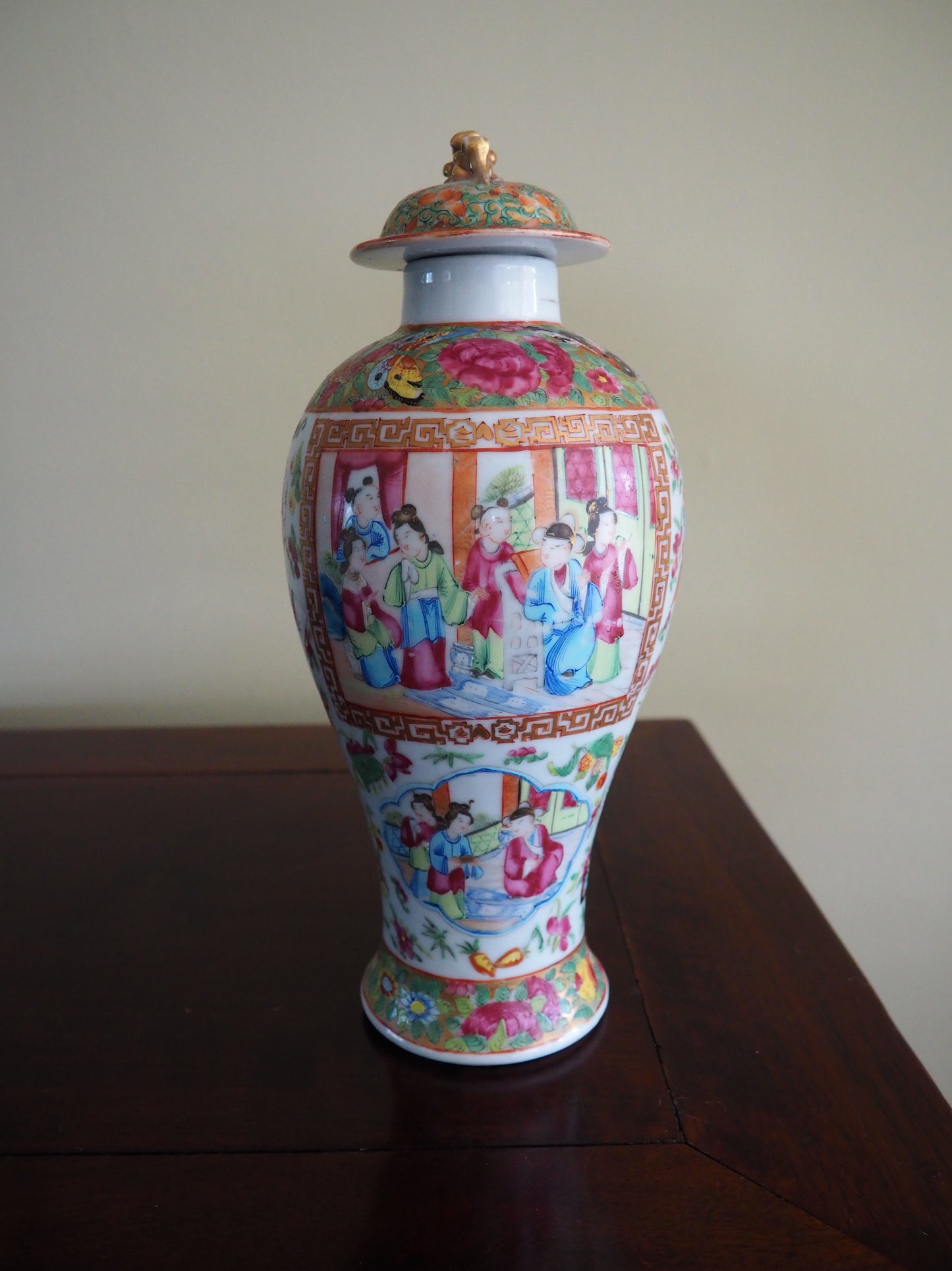 Canton Famille Rose Vase with Cover – Qing Dynasty