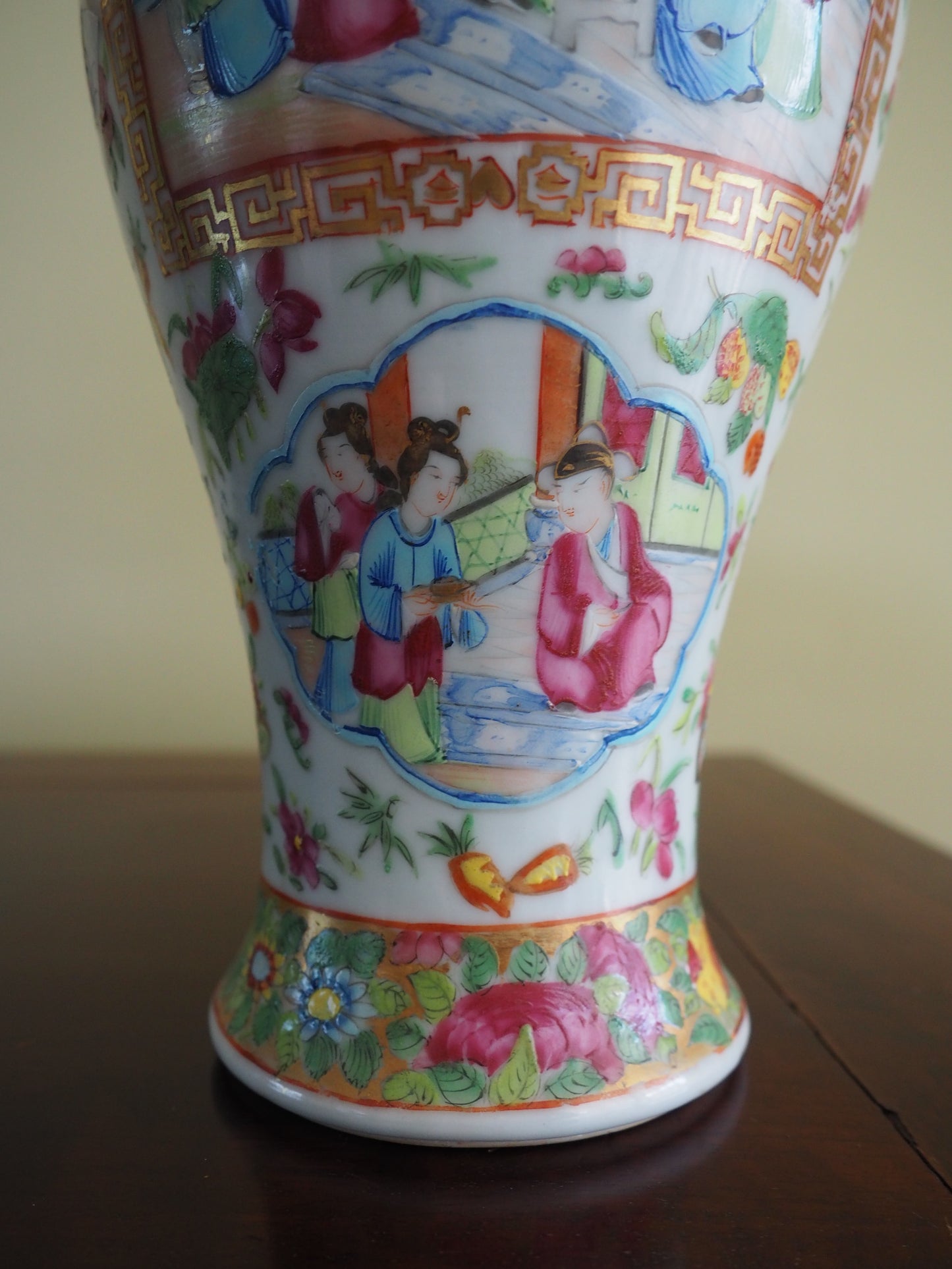 Canton Famille Rose Vase with Cover – Qing Dynasty