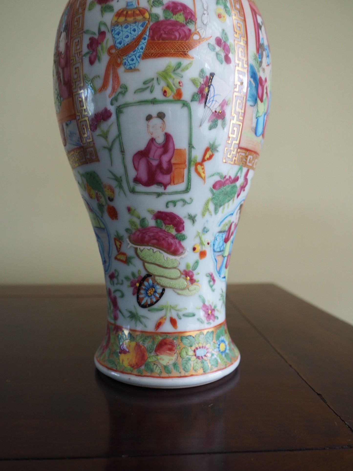 Canton Famille Rose Vase with Cover – Qing Dynasty