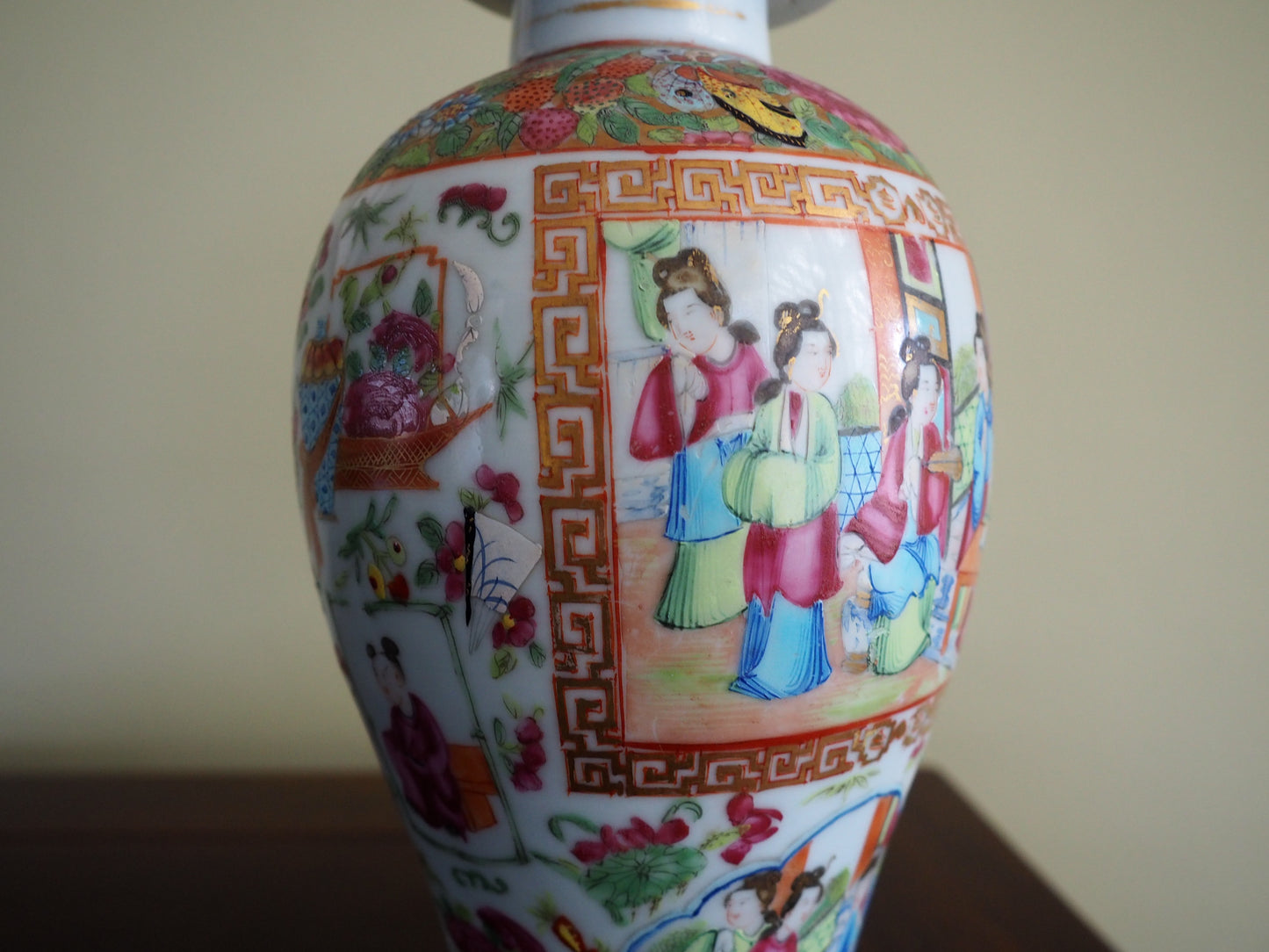 Canton Famille Rose Vase with Cover – Qing Dynasty