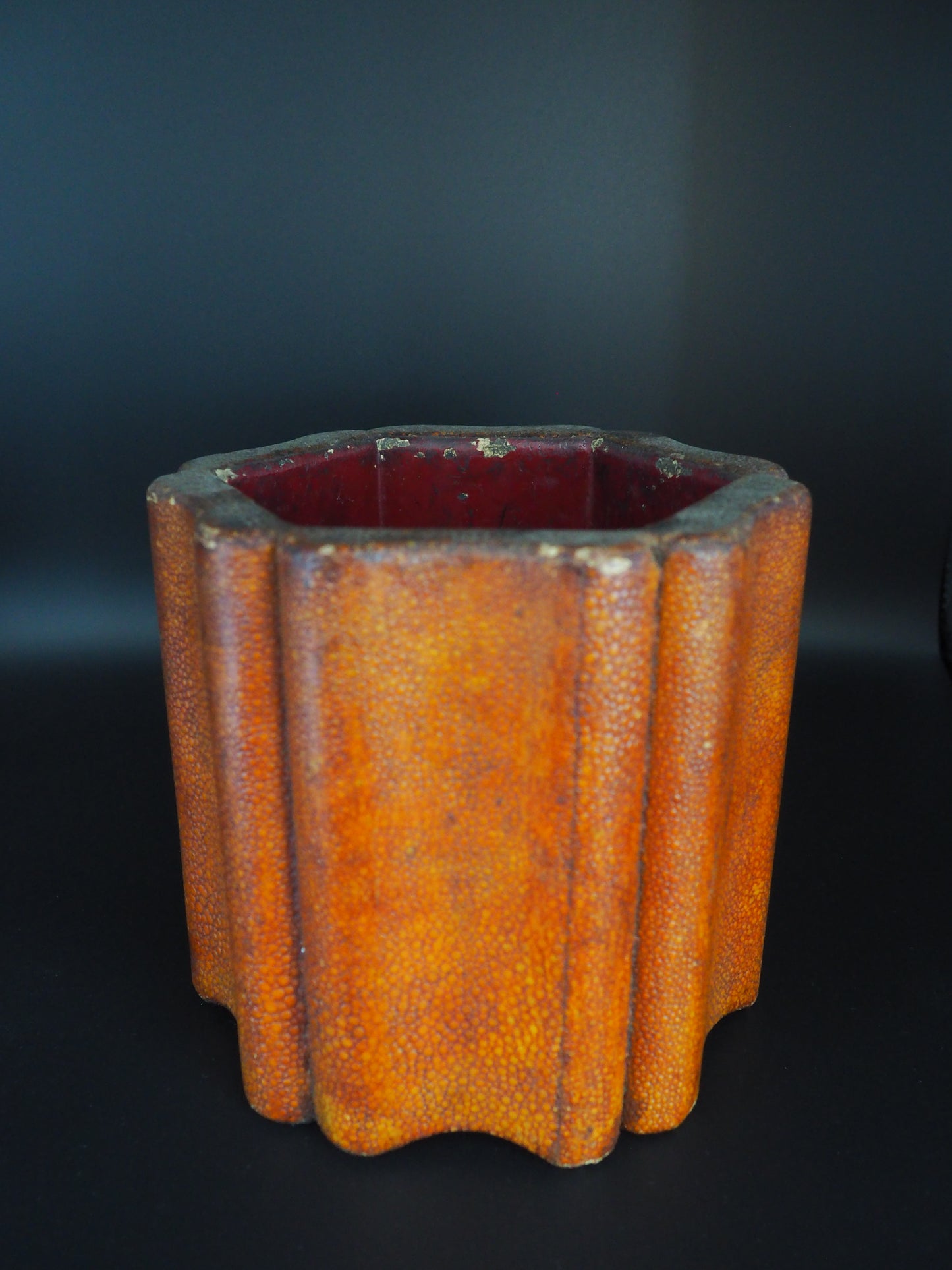 Chinese Shagreen-Covered Bitong (Brush Pot)
