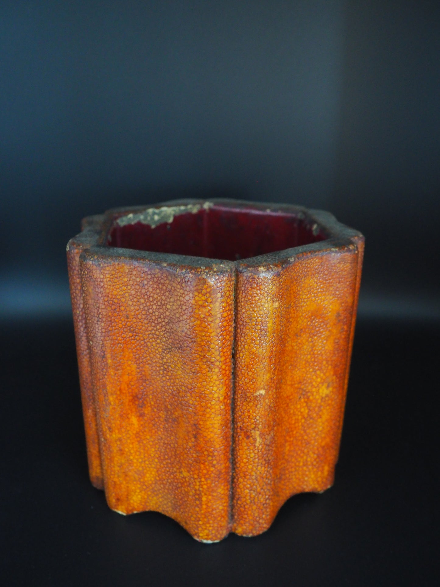 Chinese Shagreen-Covered Bitong (Brush Pot)