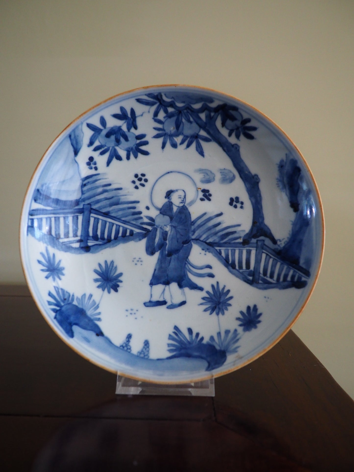 Guangxu Period plate - Luohan with Peach