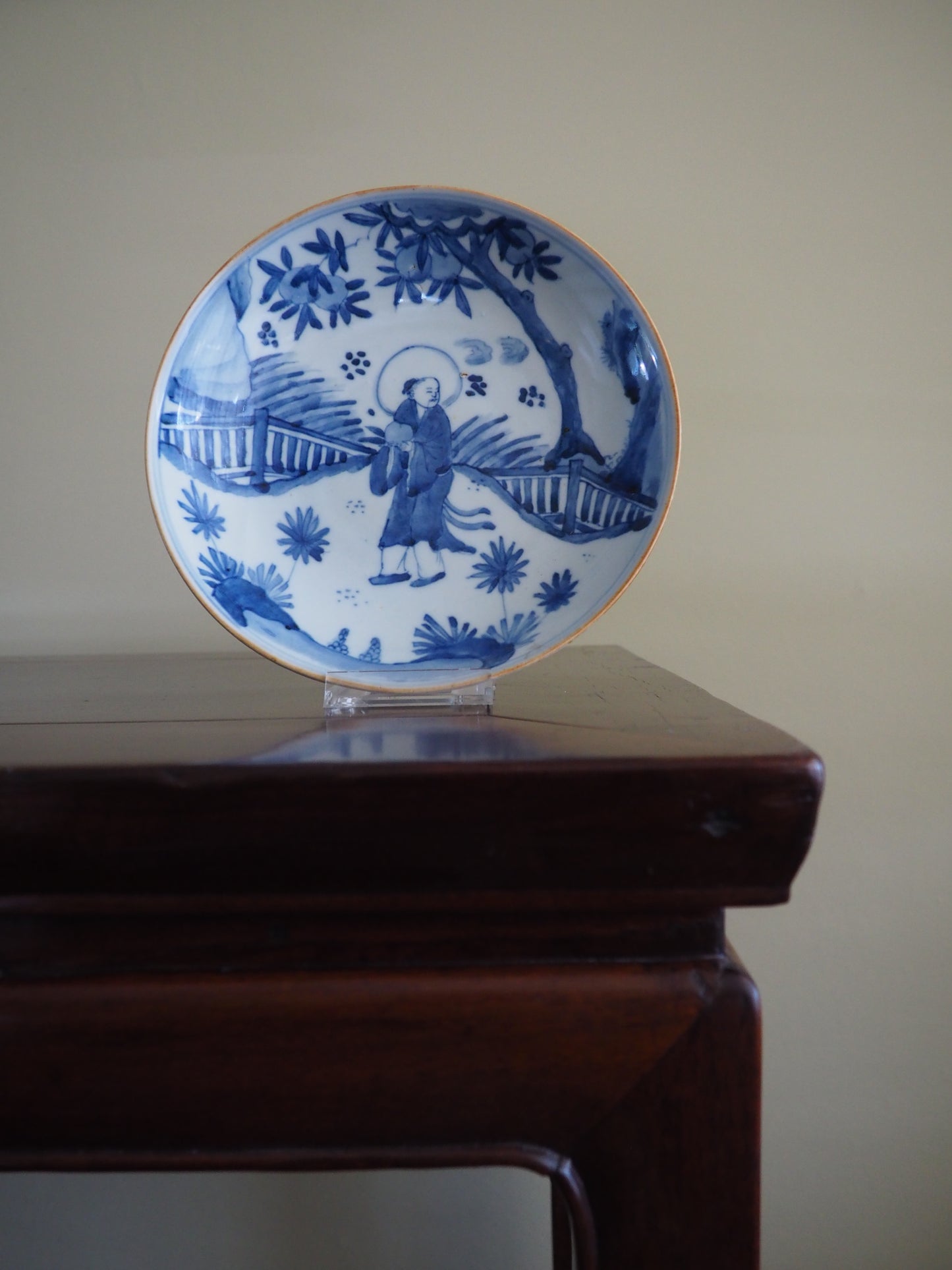 Guangxu Period plate - Luohan with Peach