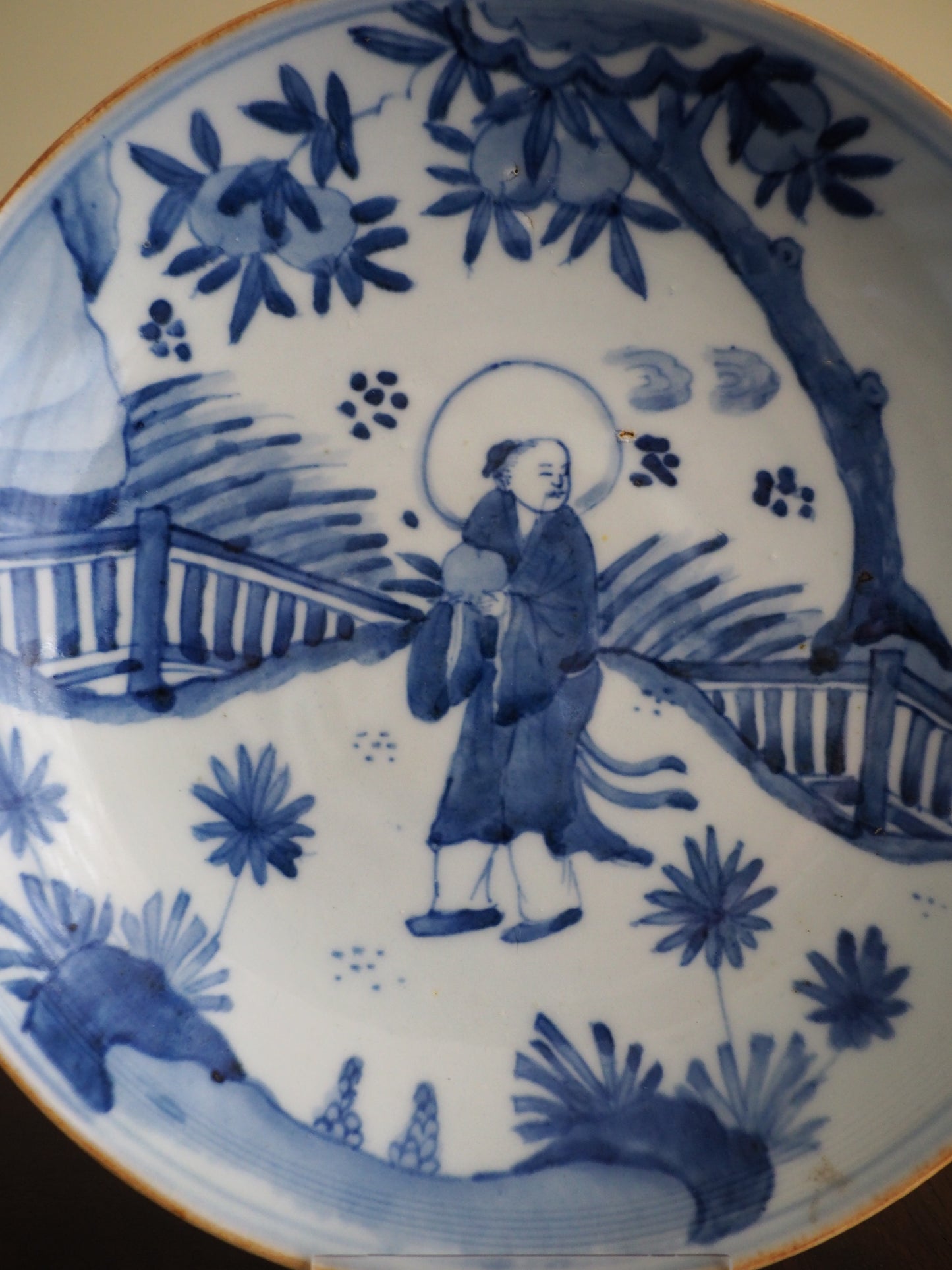 Guangxu Period plate - Luohan with Peach