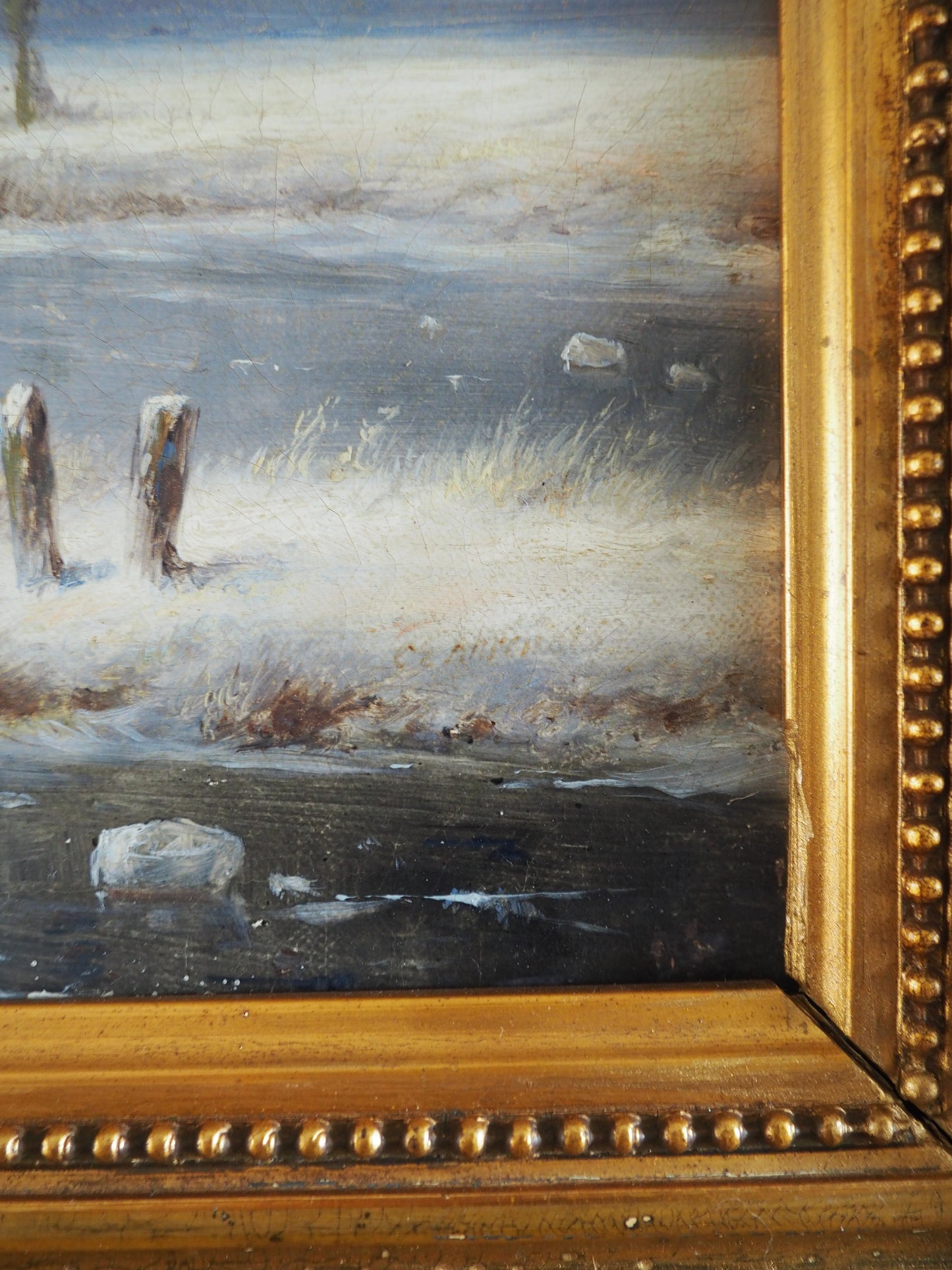 Carl Eduard Ahrendts (1822–1898) – Winter landscape with skaters