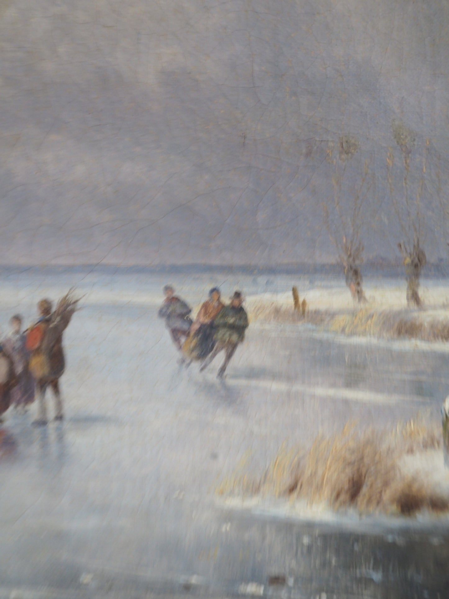 Carl Eduard Ahrendts (1822–1898) – Winter landscape with skaters