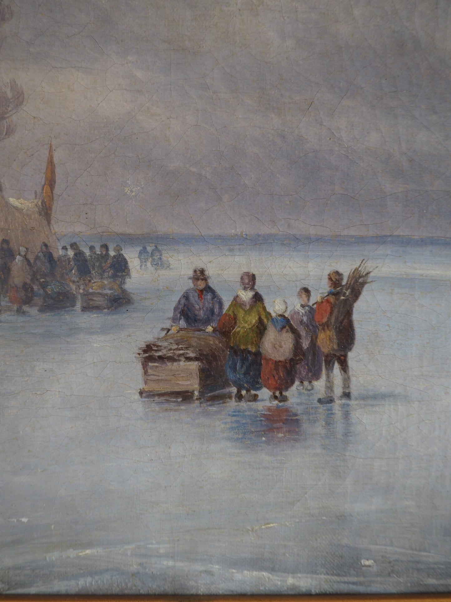 Carl Eduard Ahrendts (1822–1898) – Winter landscape with skaters