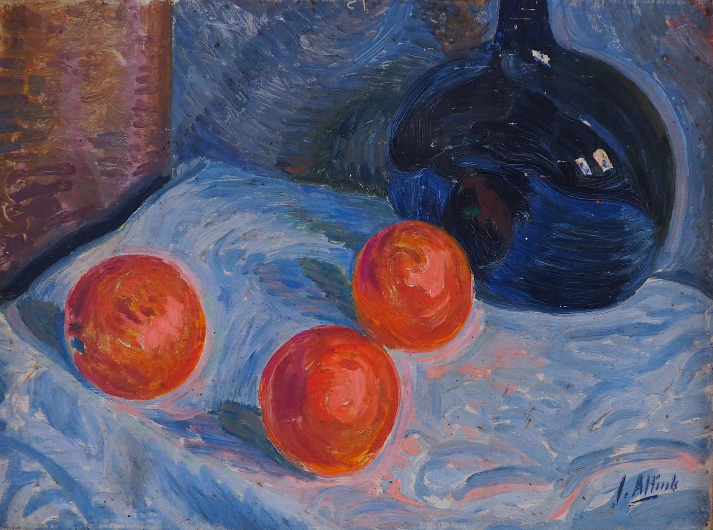 Jan Altink (1885–1971) – Still Life with Oranges and Blue Bottle