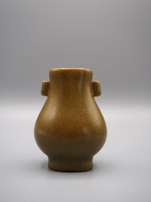 Rare Republic Period Teadust Glaze Hu Vase — Jingdezhen Seal Mark