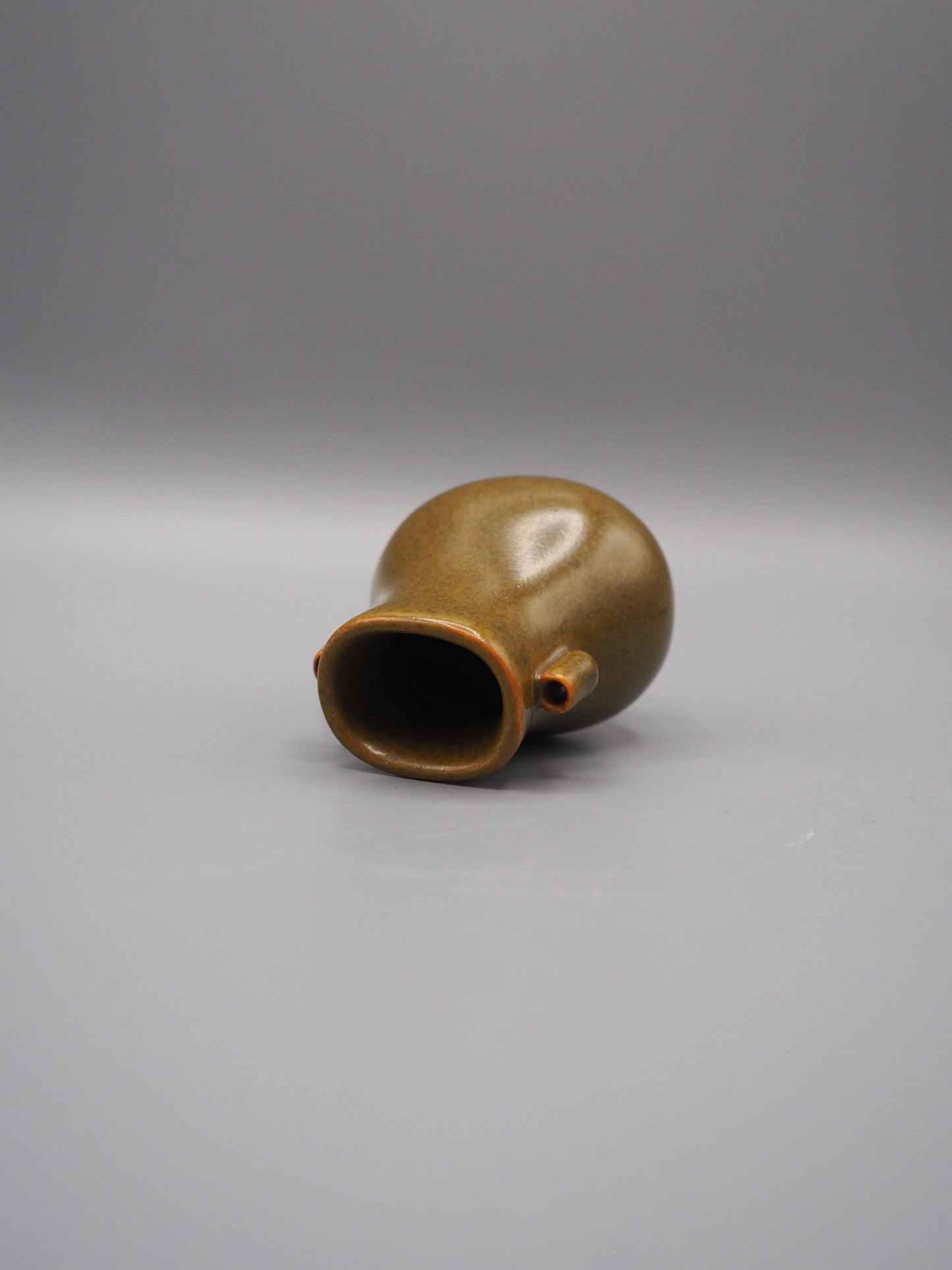 Rare Republic Period Teadust Glaze Hu Vase — Jingdezhen Seal Mark