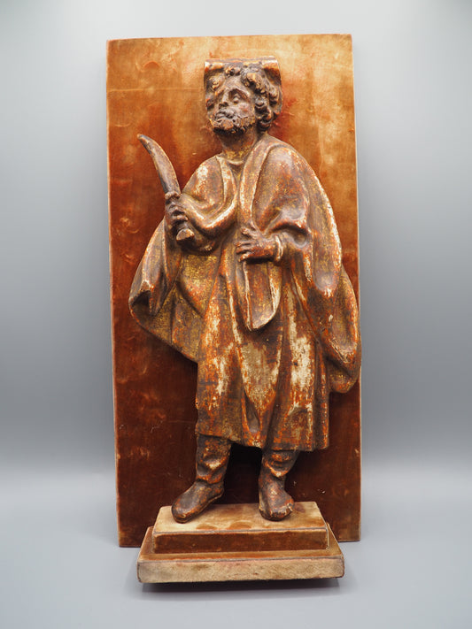 Late Gothic Wooden Relief of Saint Bartholomew (c. 1500–1550)