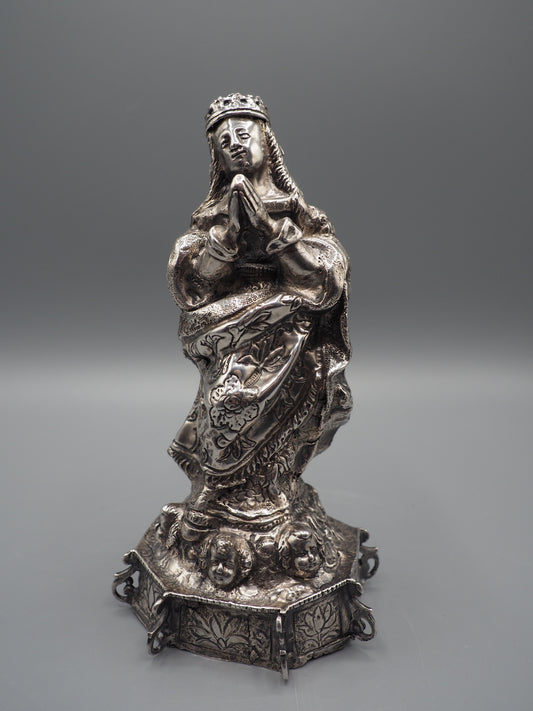 A rare silver figure of the Virgin Mary, circa 1700
